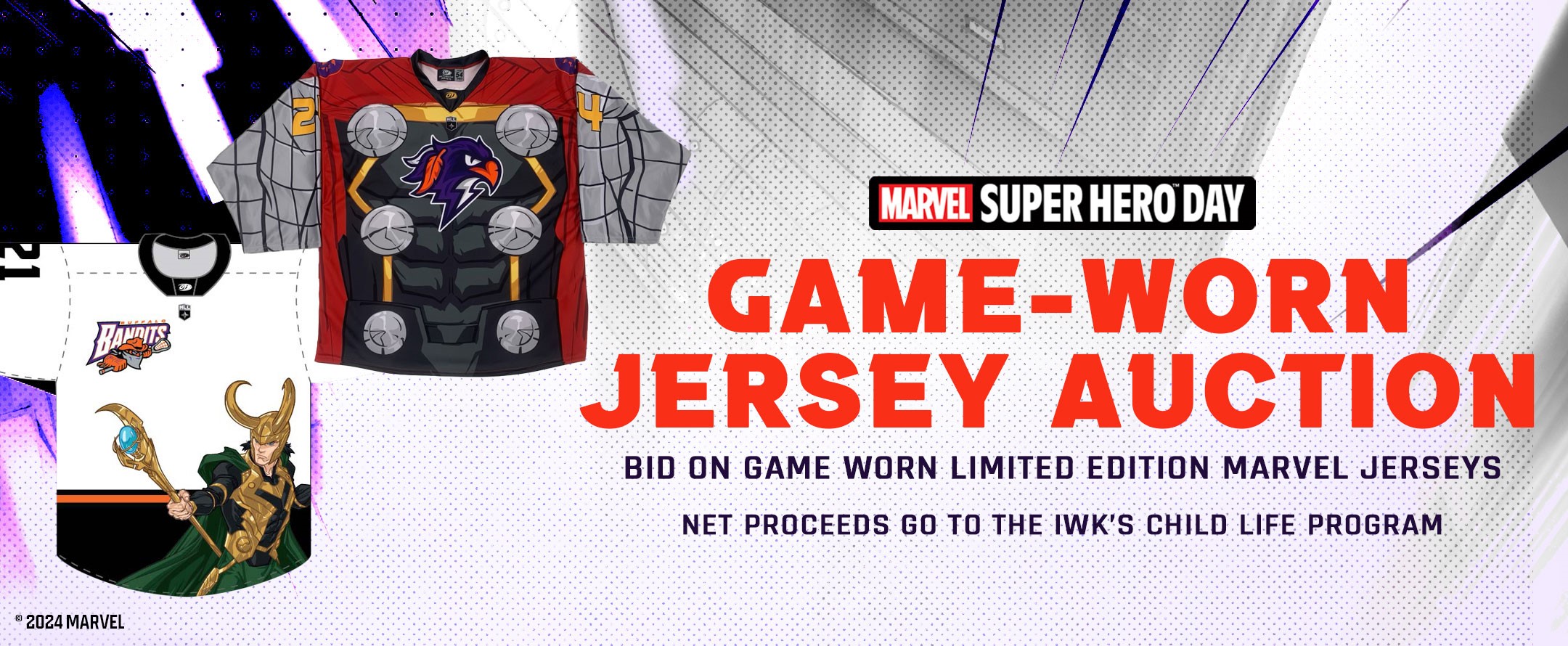 Halifax Thunderbirds Marvel Jersey Auction