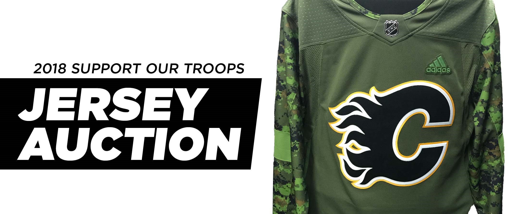 2018 Calgary Flames Camo Jersey Auction