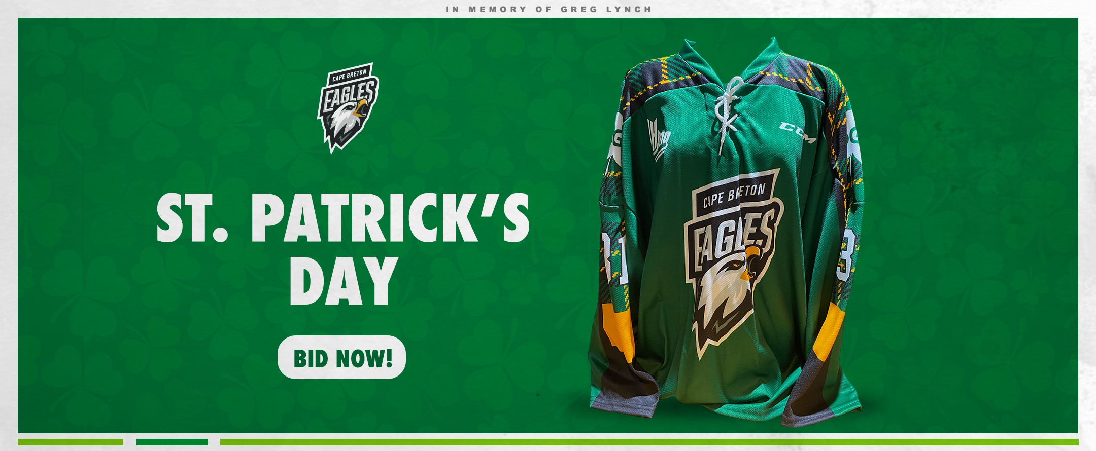 Cape Breton Eagles 2019-20 Irish Jersey Auction