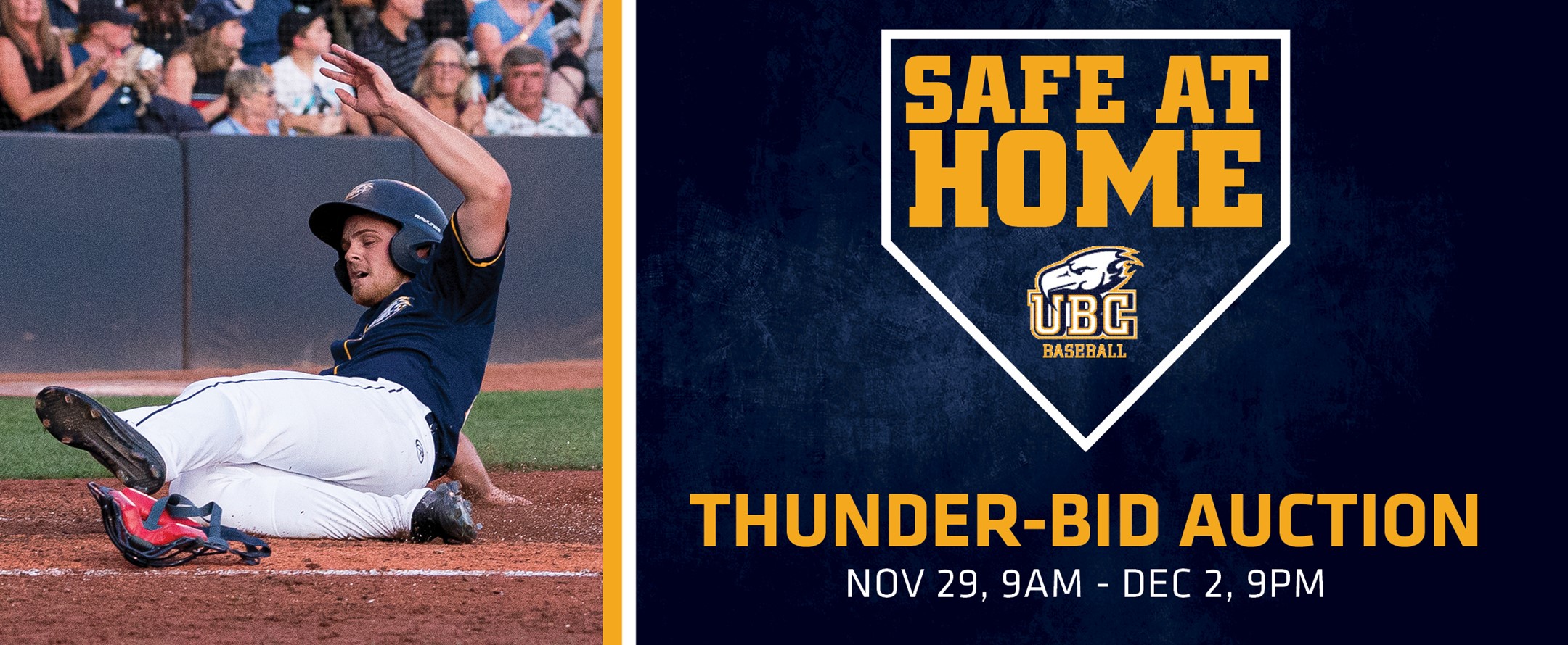 UBC Baseball Safe At Home - THUNDERBID!  