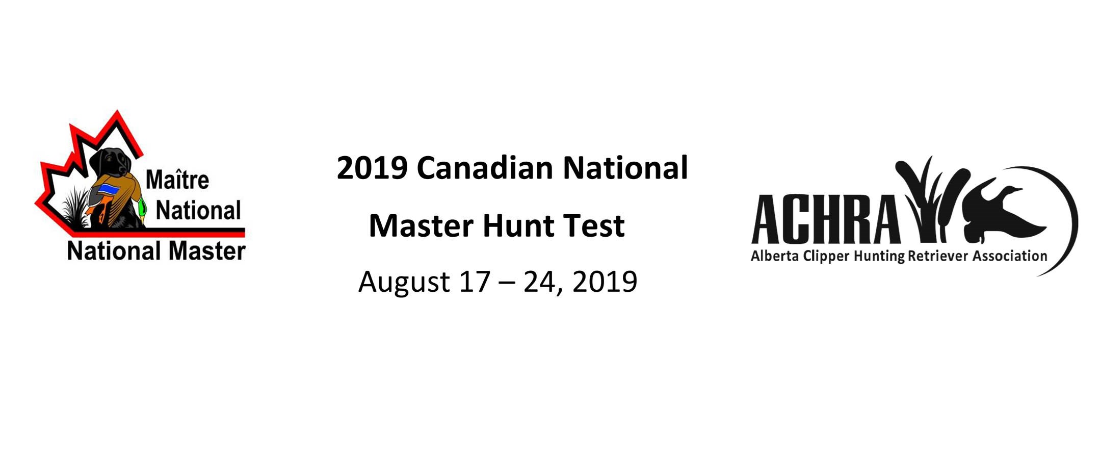 2019 National Master Hunt Test Fundraiser