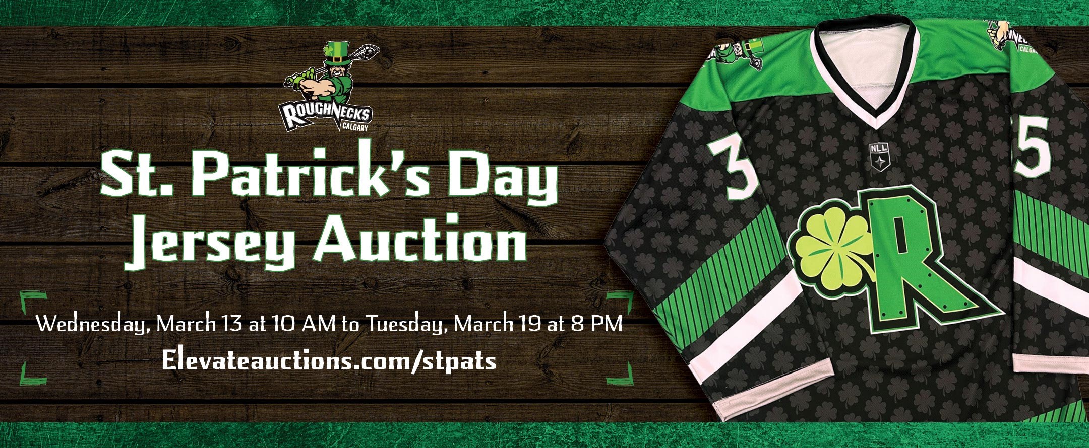 Calgary Roughnecks St Patrick’s Day Jersey Auction